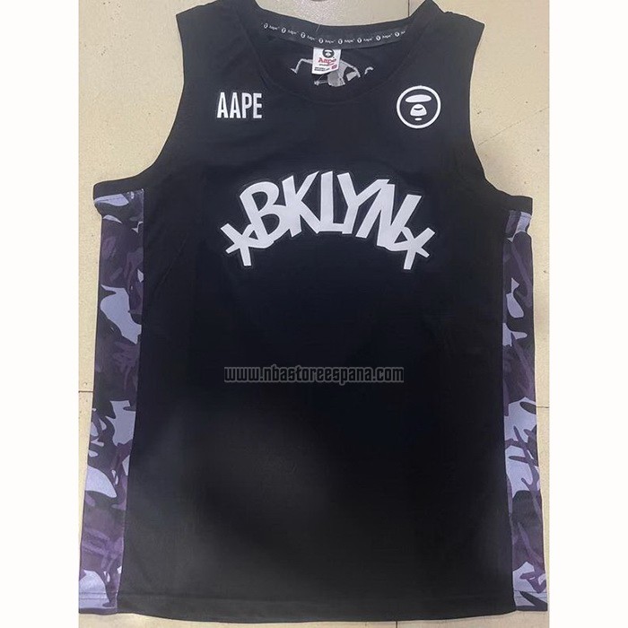 Camiseta Brooklyn Nets x AAPE Negro
